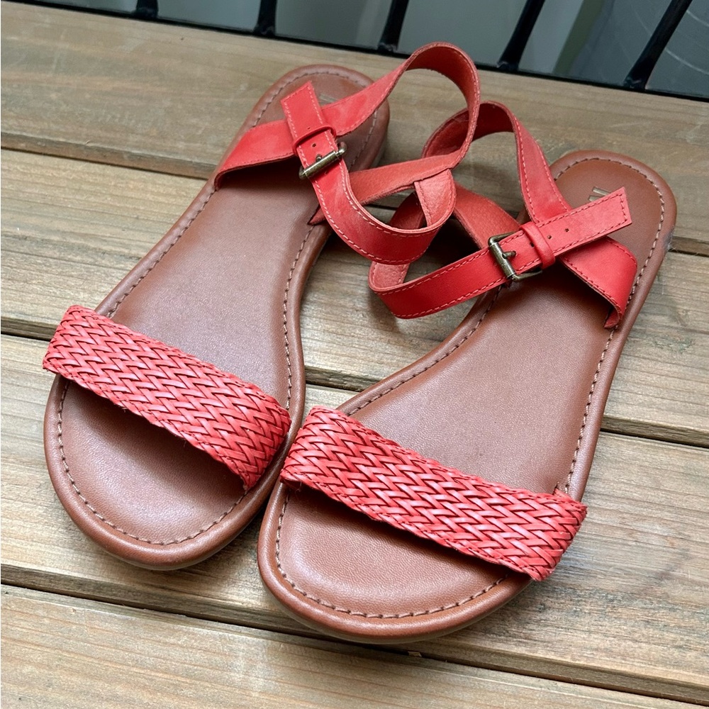 MIA Women's Calista Braided Strap Sandal Size 8.5 Red